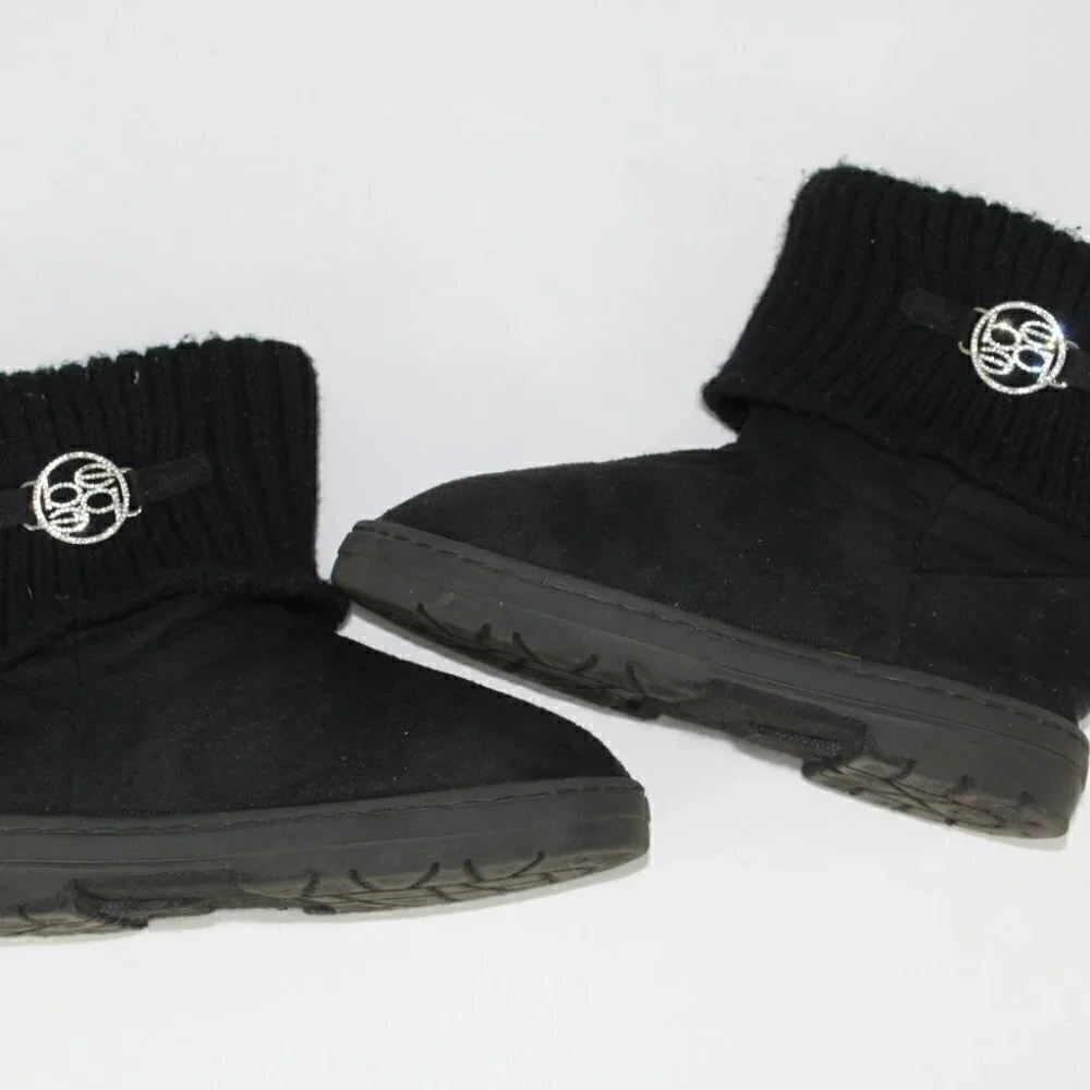 Bebe Girl Sweater Cuff Boots Size 3 Youth Black